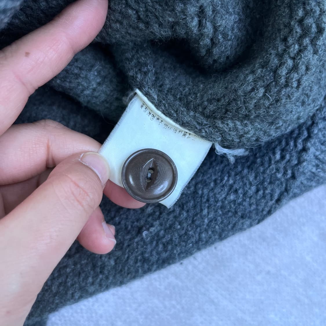 95 폴로랄프로렌 램스울 숄카라 버튼 그레이 니트 가디건 상품이미지6