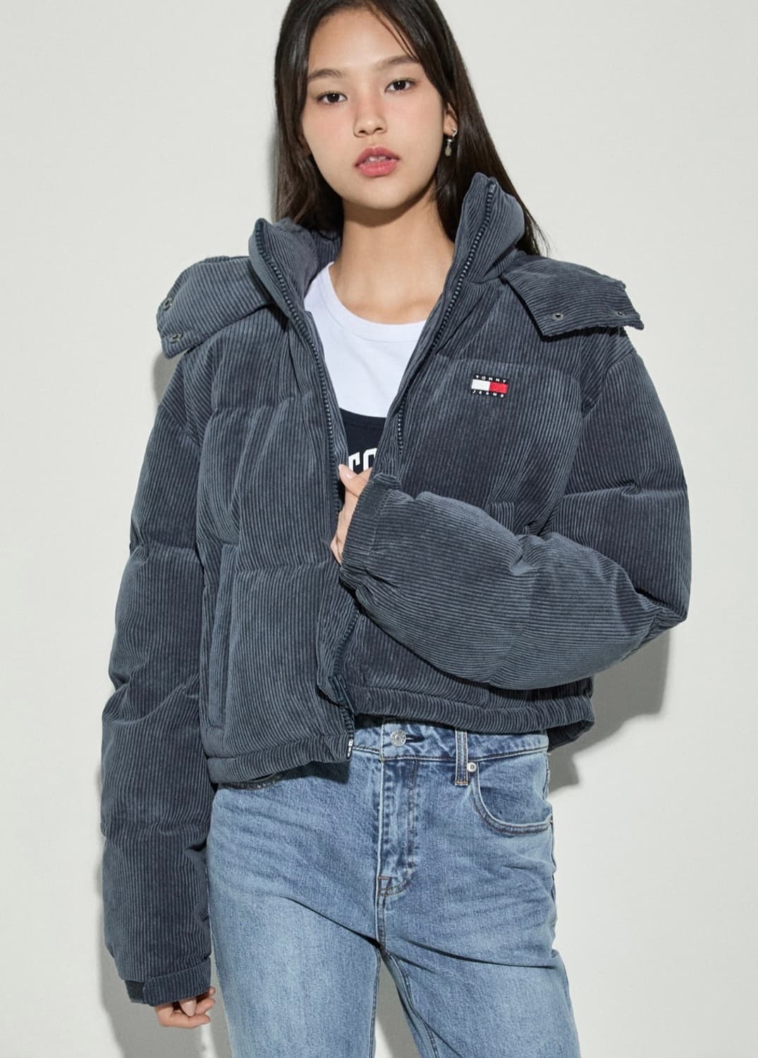 타미진스 워시드 코듀로이 알래스카 패딩 덕다운 크롭패딩 상품이미지3