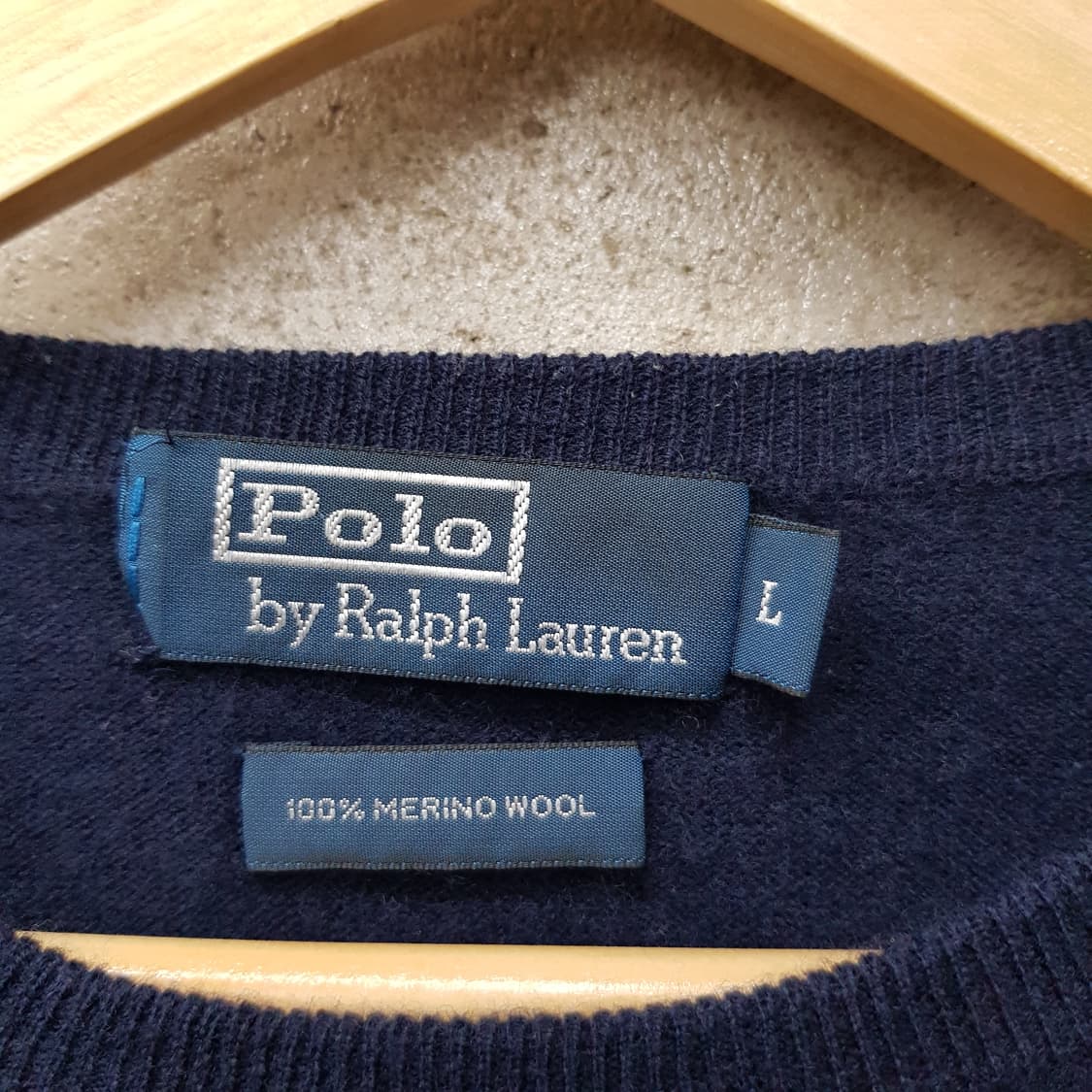 폴로 랄프로렌 메리노울 곤색 니트 L사이즈  상품이미지3