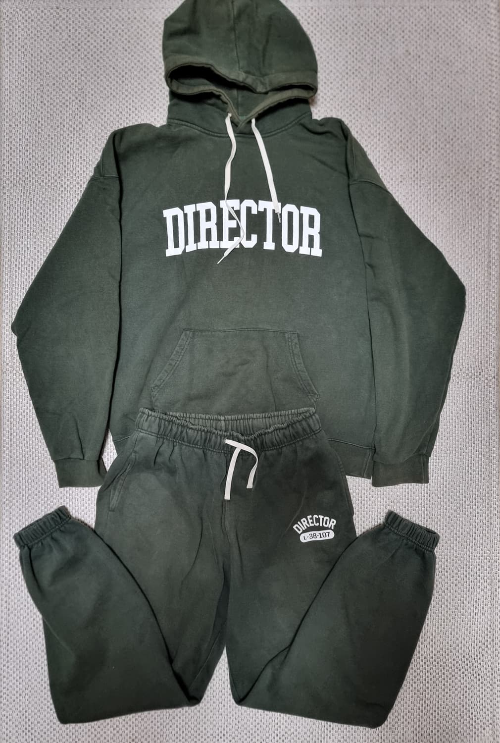 듀테로 디렉터 director 후드 펜츠 셋업 세트 포레스트 그린  상품이미지2