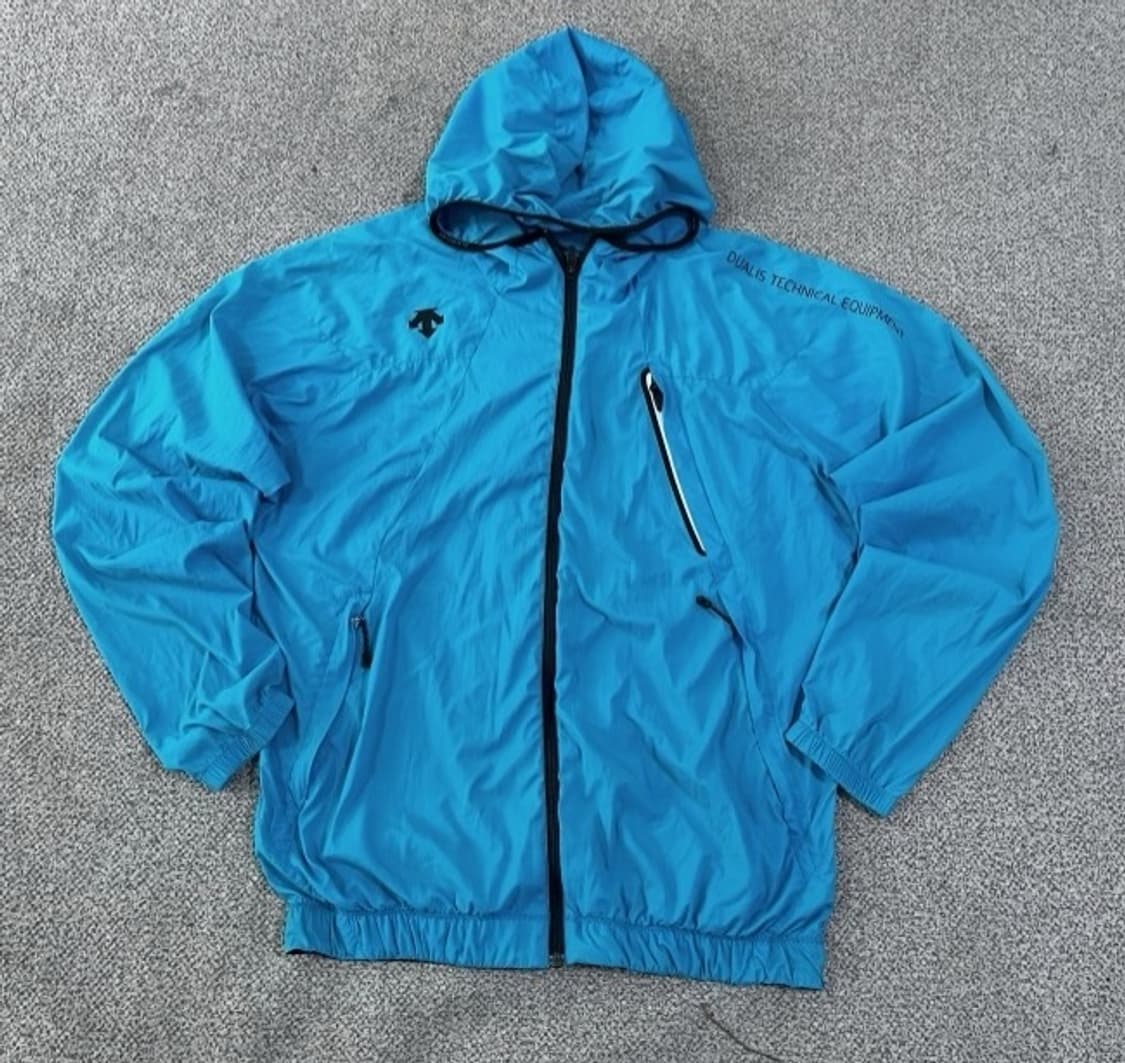 데상트 블루 바람막이 후드 자켓 등산자켓 105/XL 상품이미지1