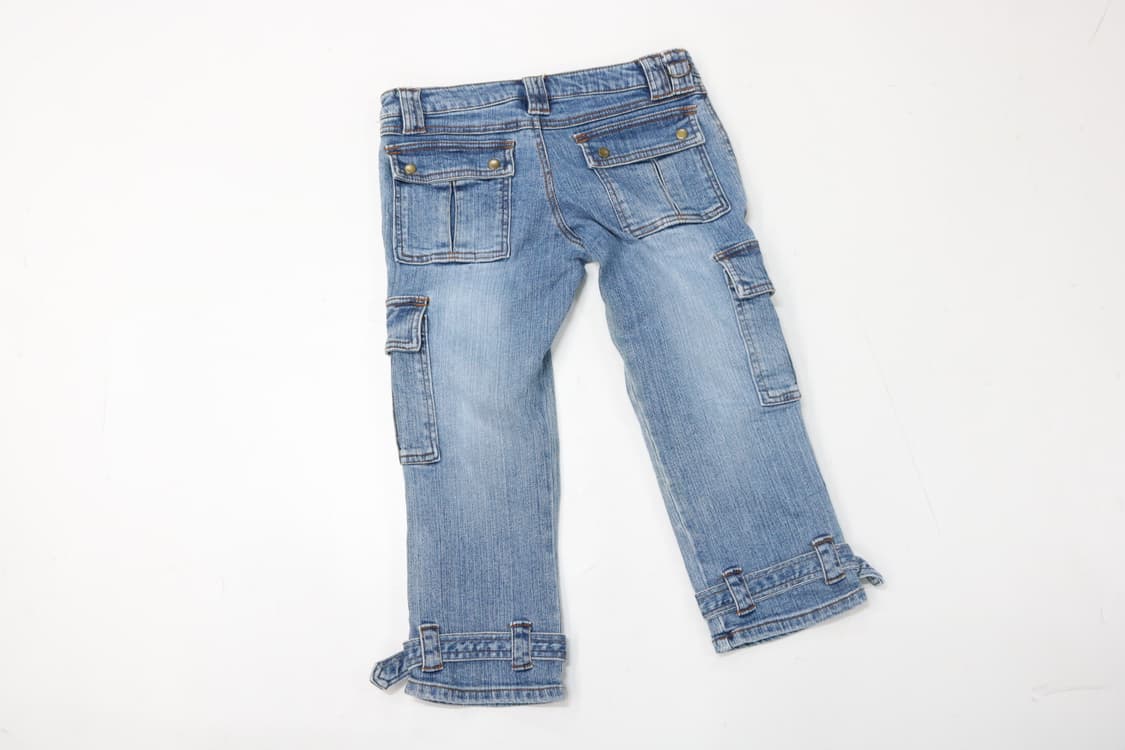 빈티지 멀티 포켓 디테일 벨티드 중청 카고 데님 팬츠 (25-26) 상품이미지7