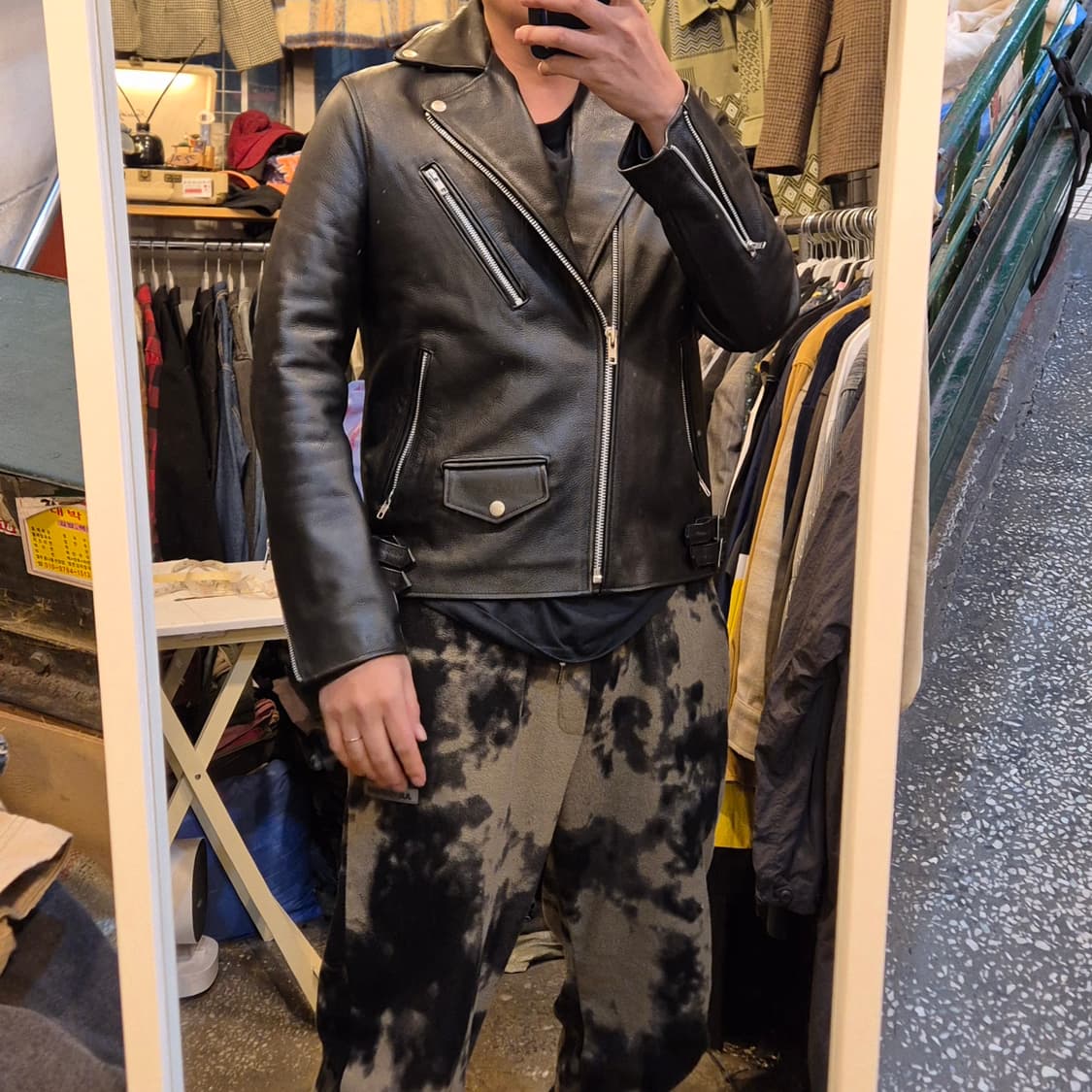 XL(착샷잇음) 비바스튜디오 블랙 가죽 라이더자켓  상품이미지3
