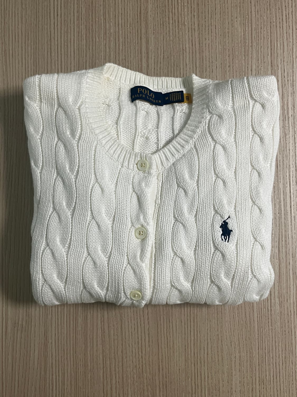 [M] 폴로 랄프로렌 케이블 니트 가디건 (화이트) 상품이미지7