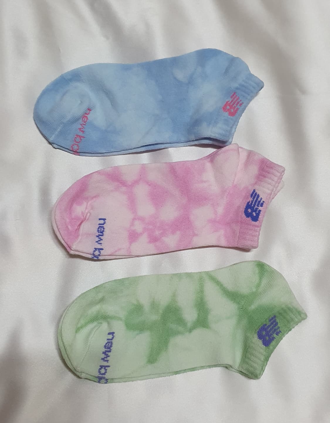 3컬레 가격이예요~ 블루 핑크 그린 뉴발란스 물나염 타이다이  단목 양말 상품이미지4