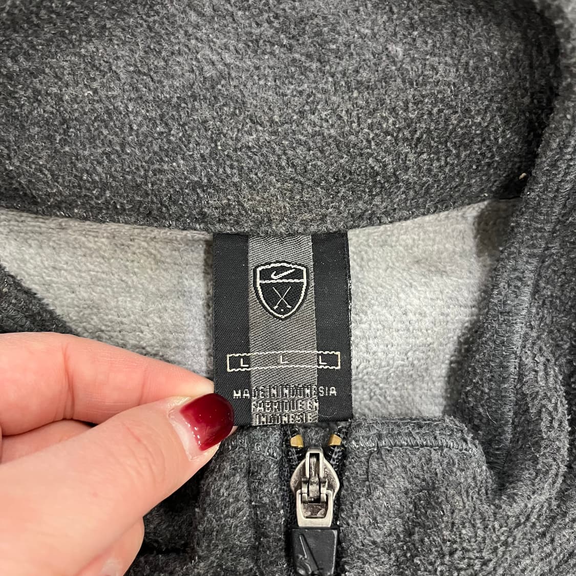 [L] 나이키 스우시 그레이 플리스 집업 자켓 0120M1 상품이미지2