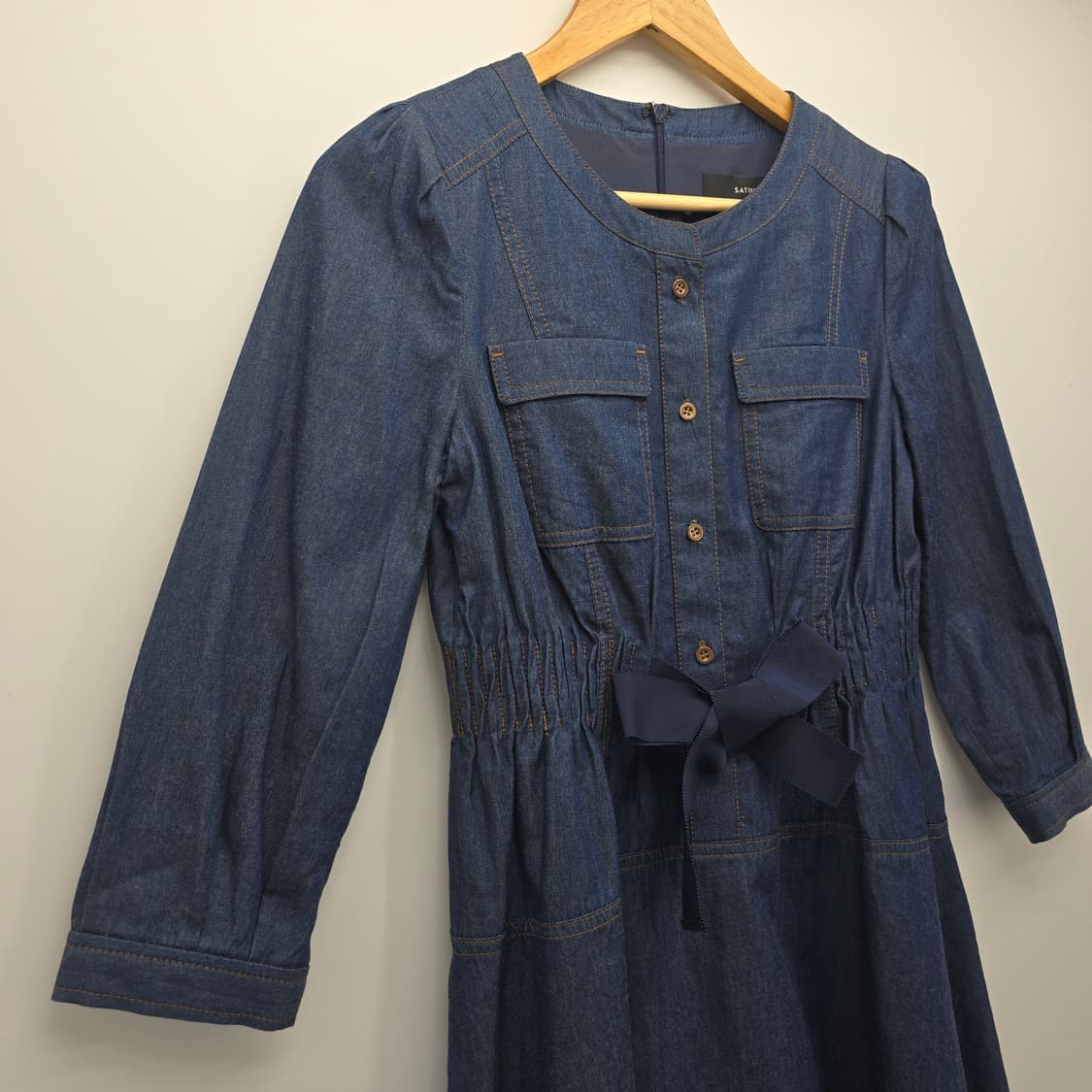 SATIN 데님 미니 원피스 S 상품이미지3