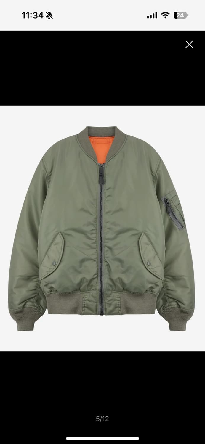 아비렉스 MA-1 로고 베이직 / 세이지 상품이미지5