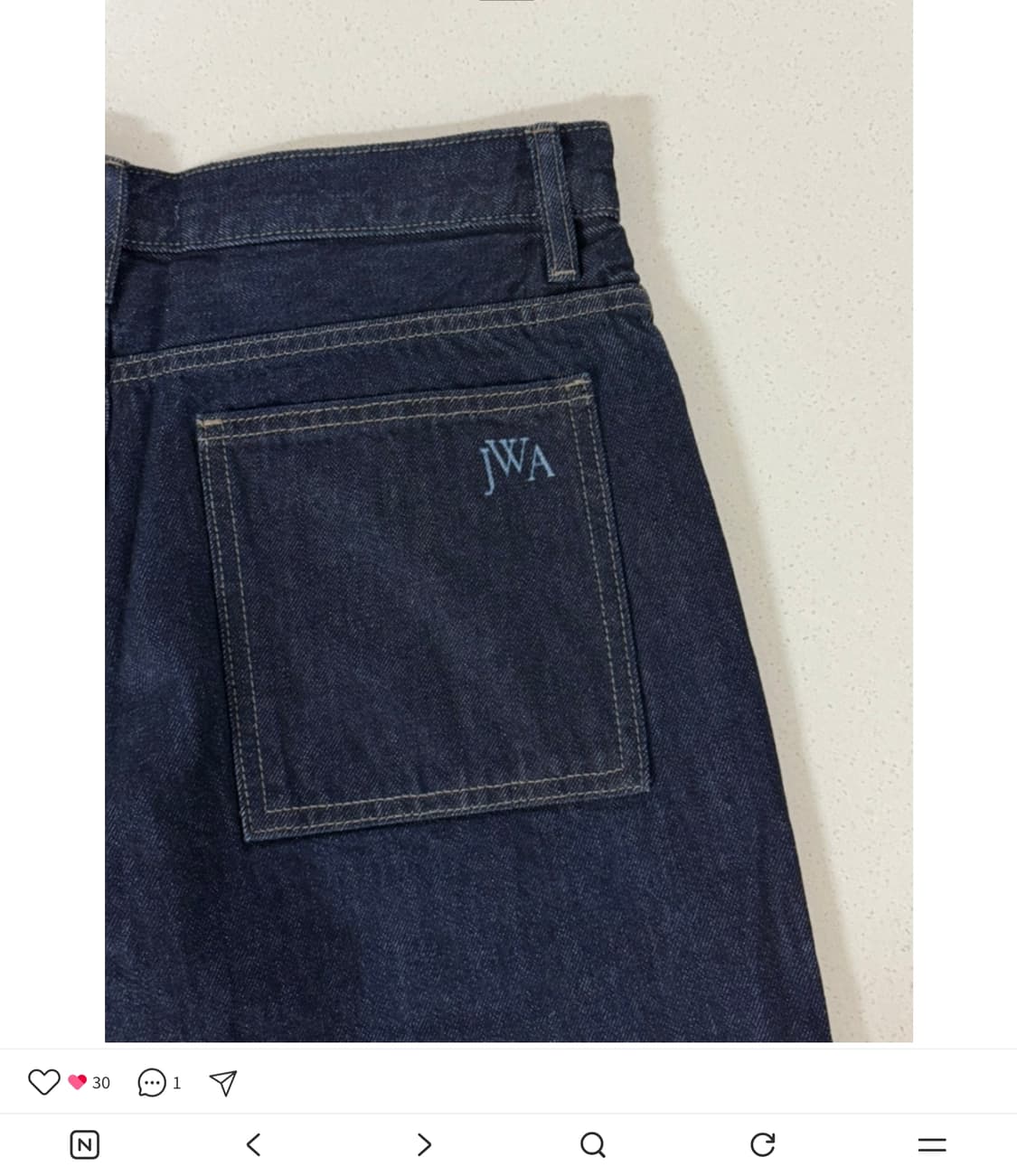유니클로 jwa 데님 25년 초판 35사이즈 63blue 68blue 상품이미지2