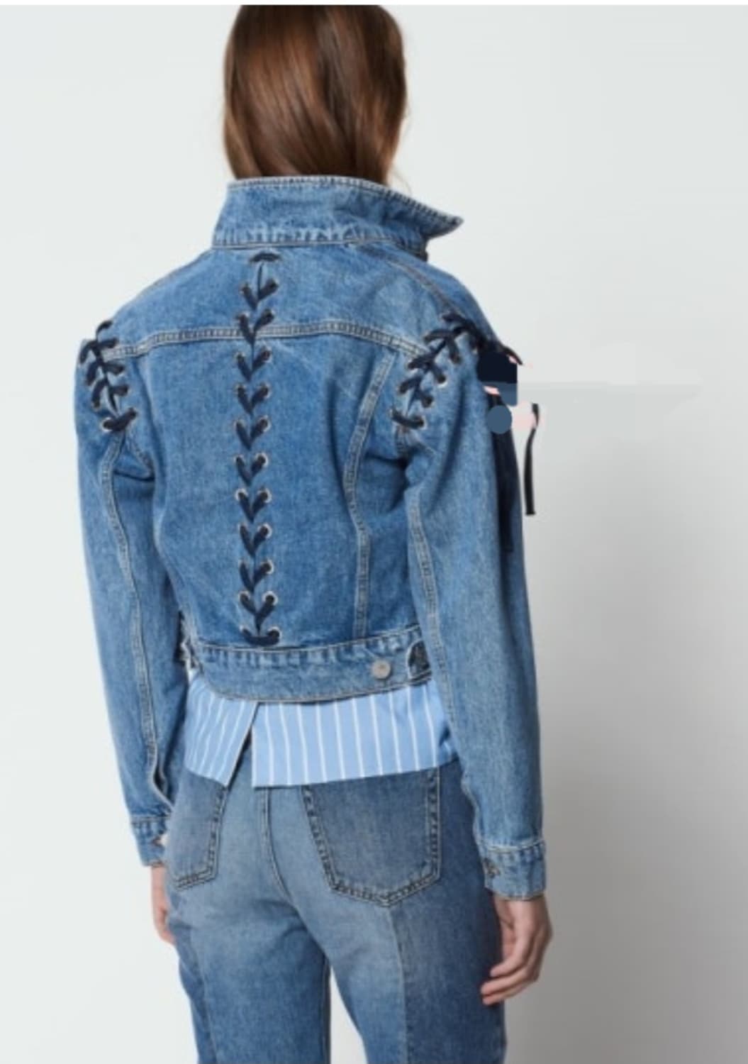 산드로 레이스업 크롭 데님 자켓 상품이미지3