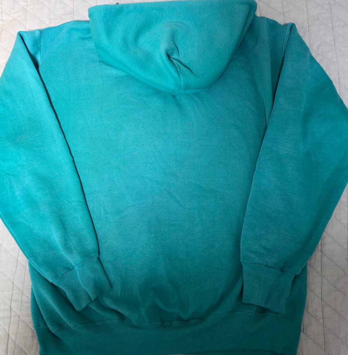 [XLT] 90s 빈티지 러셀 애슬레틱 후드 틸그린 하드워시드 페이드 상품이미지5