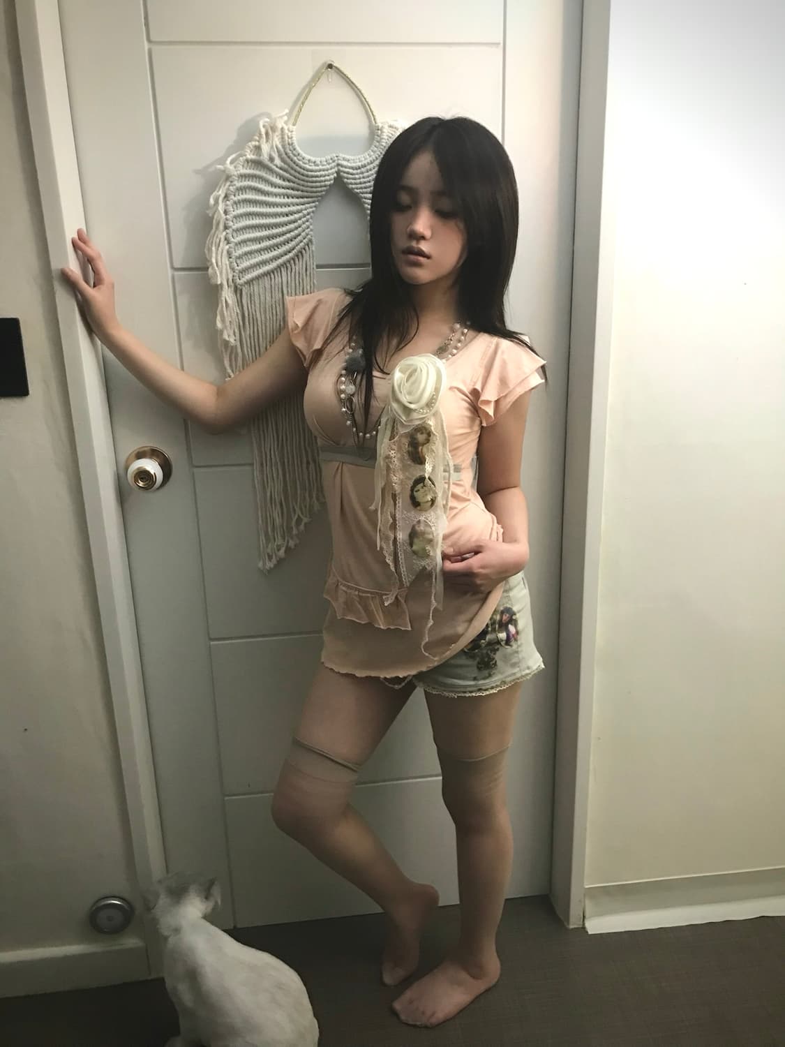 Lilico Pearl Chain Lace Shorts  상품이미지4