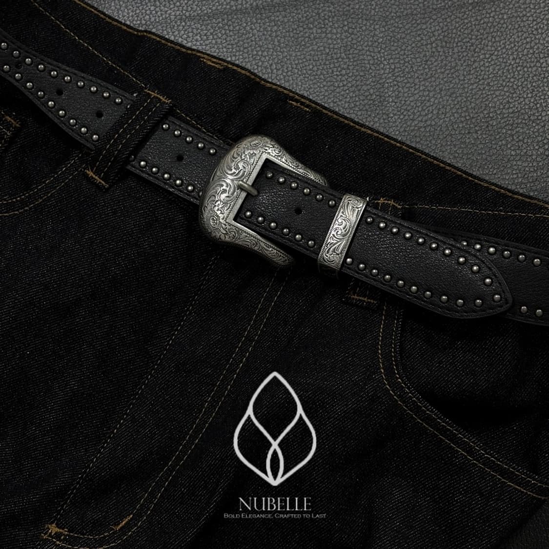 🌗 Convex stud western belt / 에스닉 웨스턴 벨트 상품이미지7