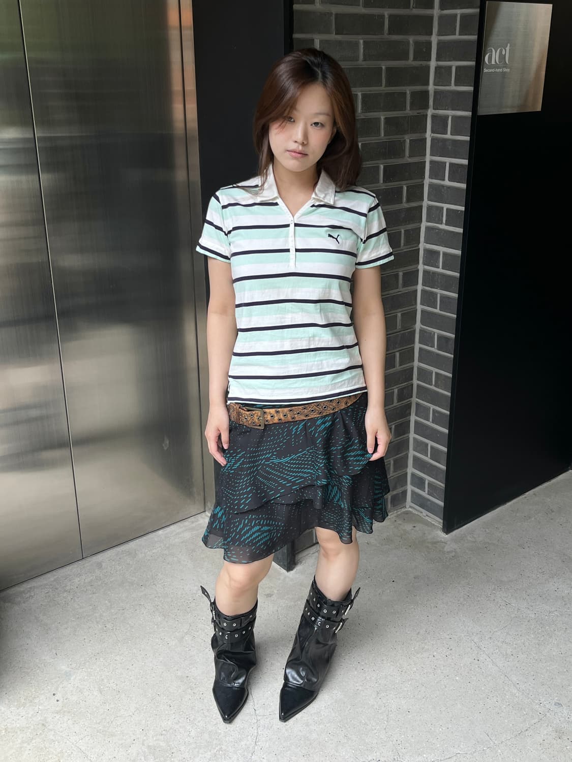 Indivi 언발란스 쉬어 스커트  상품이미지5