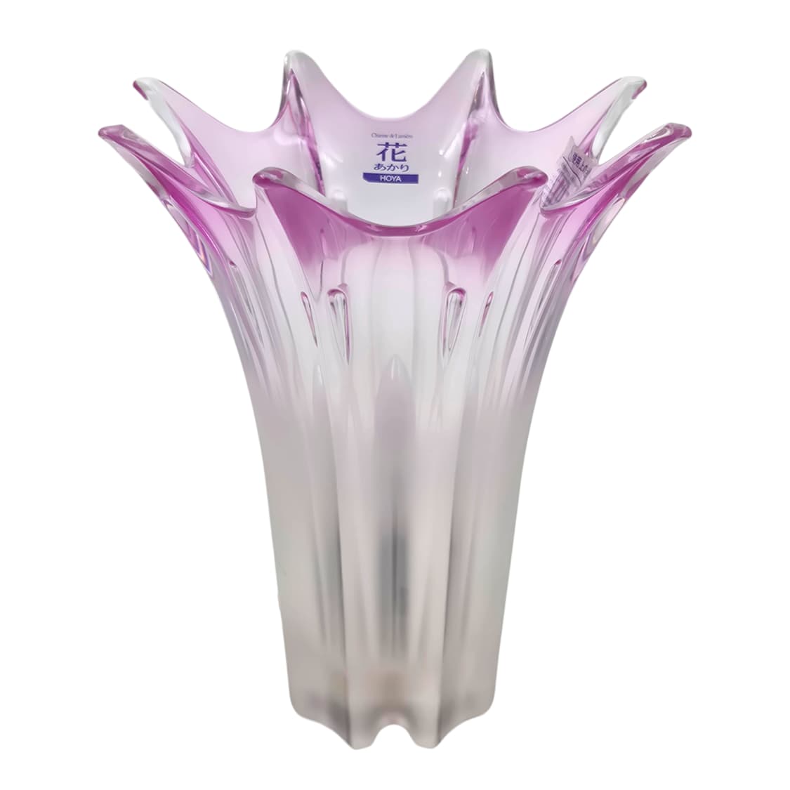 90s 호야 크리스탈 불투명 핑크 꽃병 램프 상품이미지4