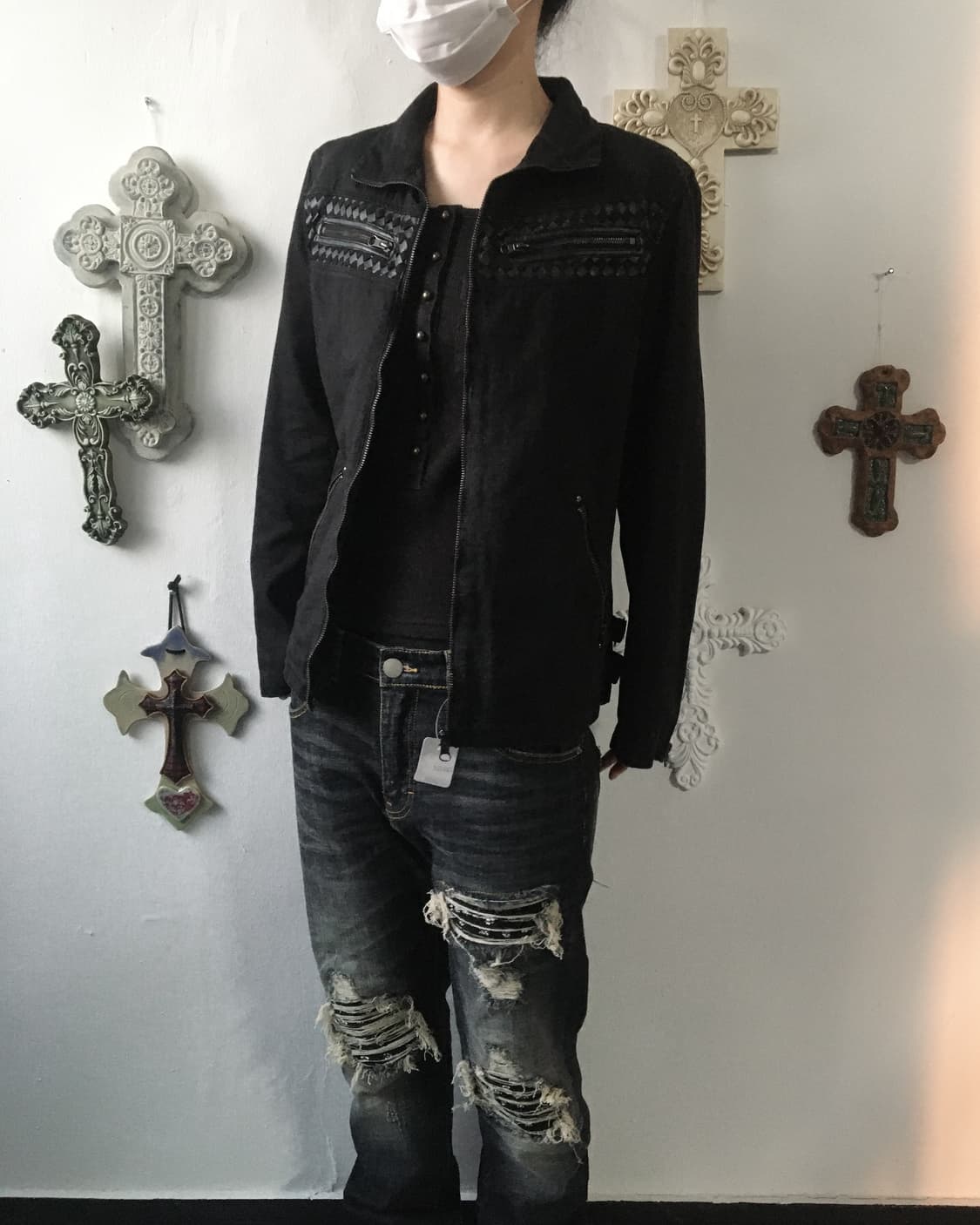 Point high neck jacket 상품이미지1