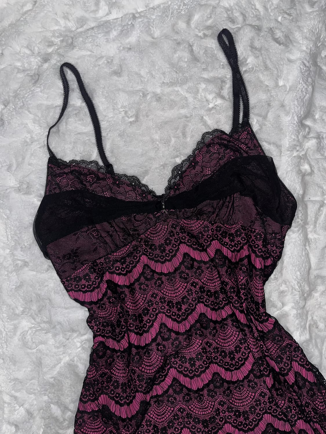 실물 보장♡ 대대장 큐빅 리본 셔링 레이스 슬립 뷔스티에 상품이미지2