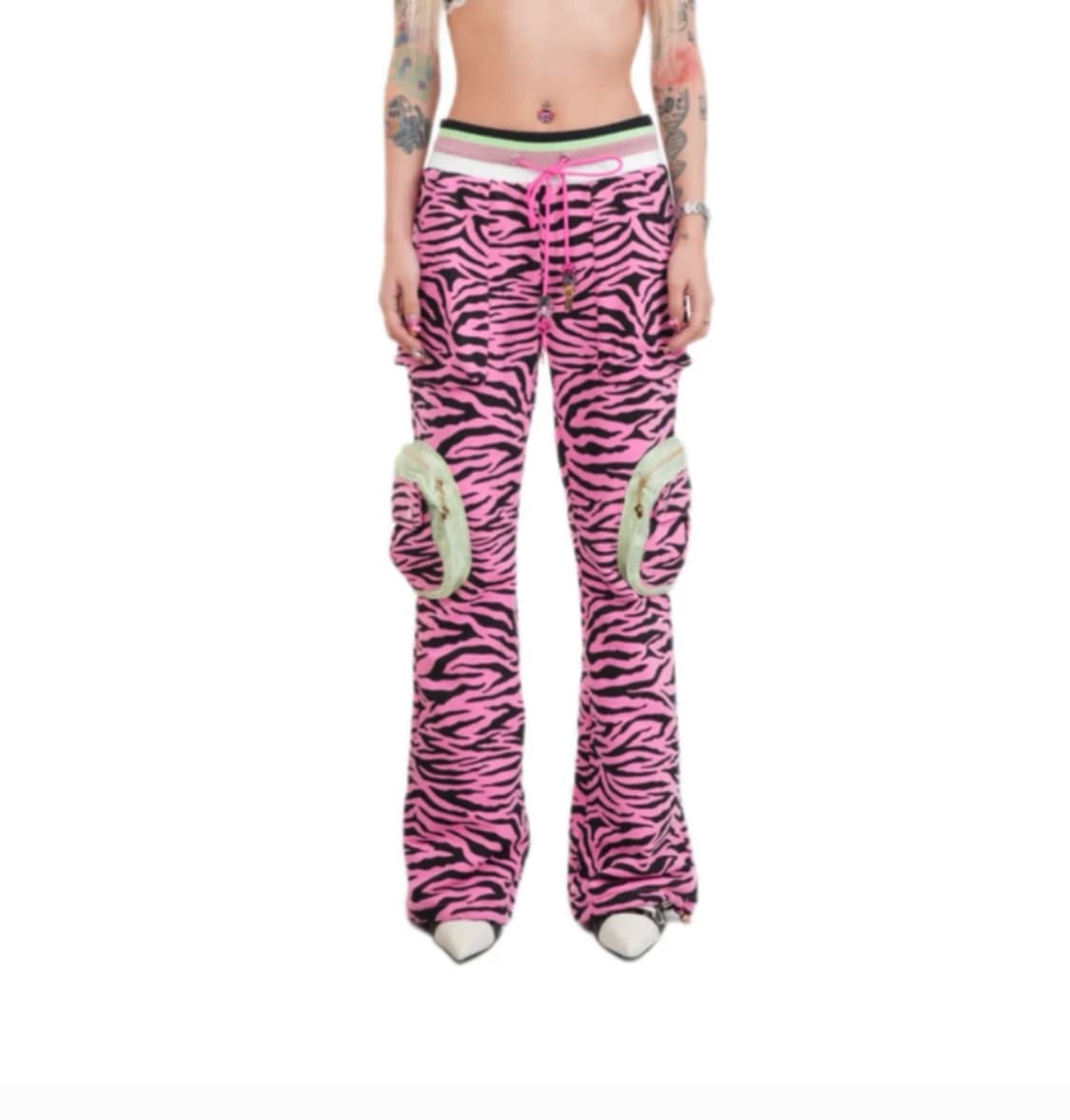 *1maru9 핑크 지브라 카고 팬츠 갸루 하라주쿠 상품이미지1