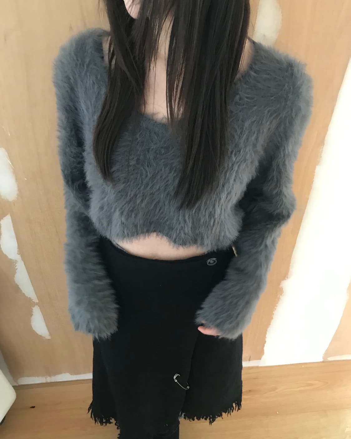  vintage crop grey knit 상품이미지1