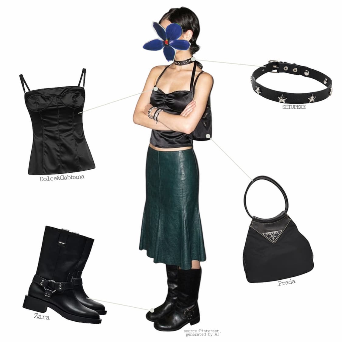 90s 트랜스포머티브 틸 레더 머메이드 스커트 상품이미지2