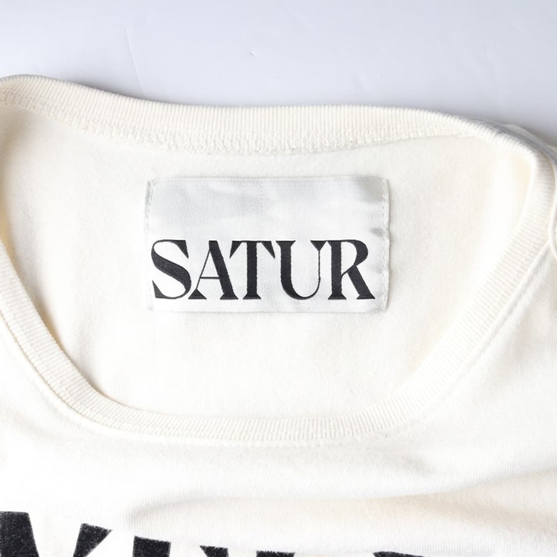 SATUR 올 데이 로고 반팔 티셔츠 크림 L 상품이미지5