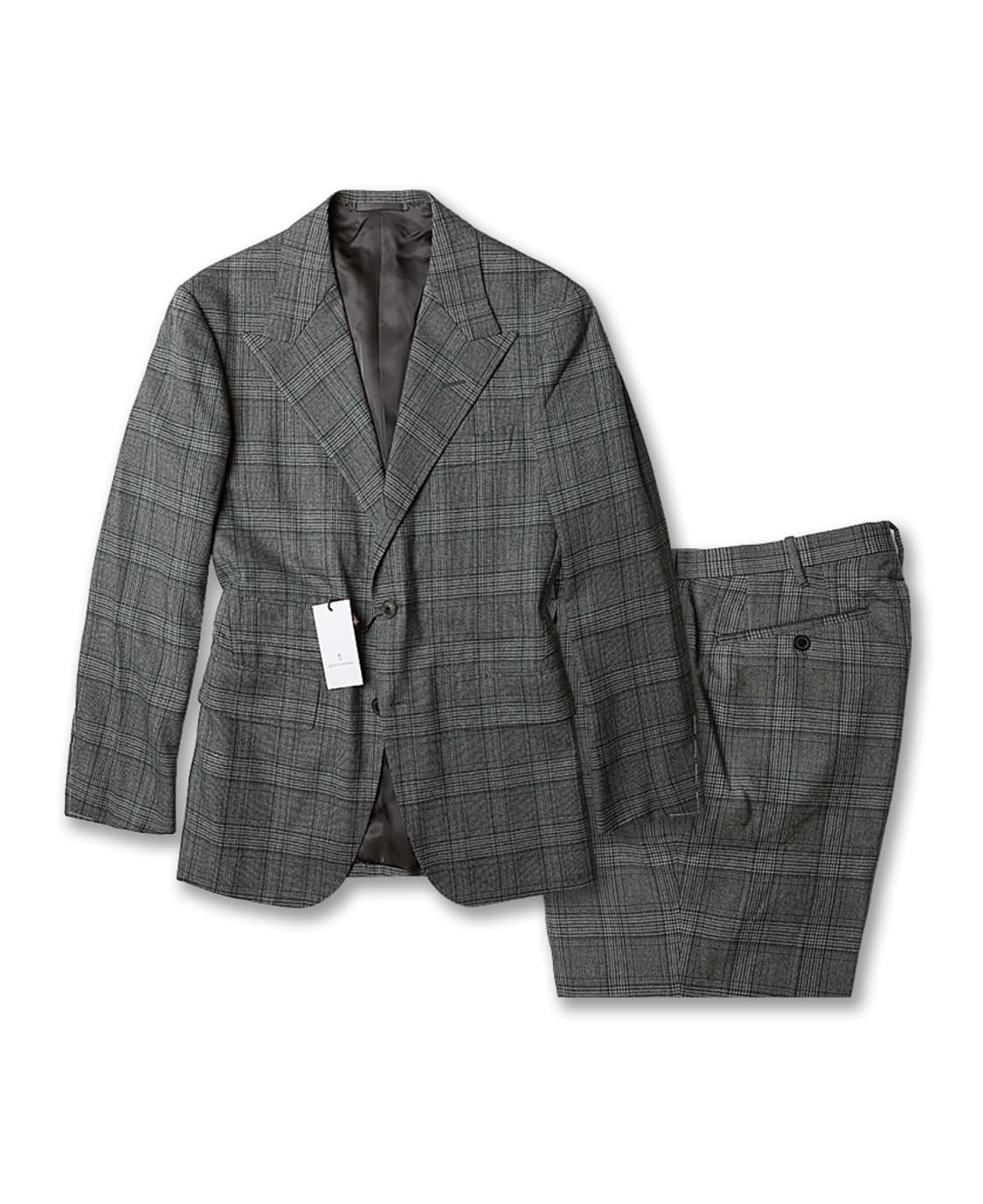 카모시타 [Camoshita] 글렌 체크 피크트 라펠 클래식 수트 상품이미지1