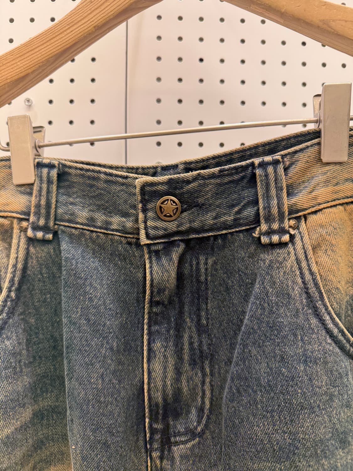 빈티지 워싱 데미지 와이드 데님 팬츠 U882 상품이미지6