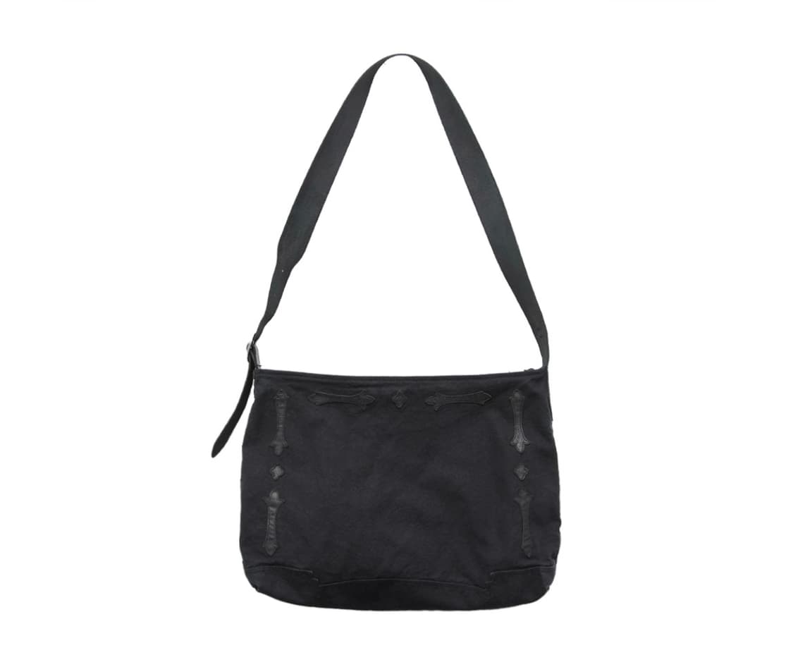 폴리테루 1011 플뢰르 패치드 크로스백 워시드 블랙 상품이미지1