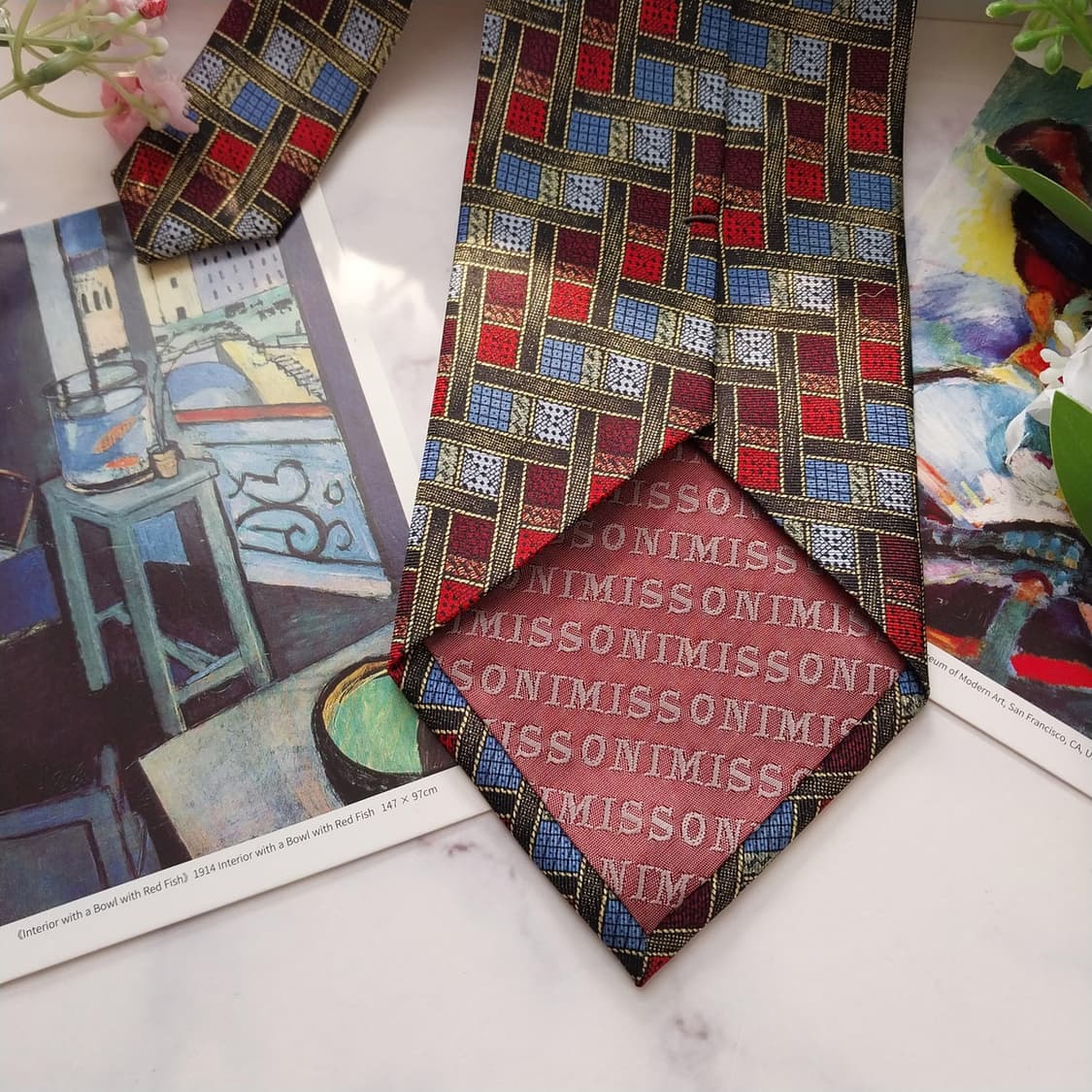 미쏘니 실크 지오메트릭 패턴 넥타이 9.5cm 새제품 K1533 상품이미지6
