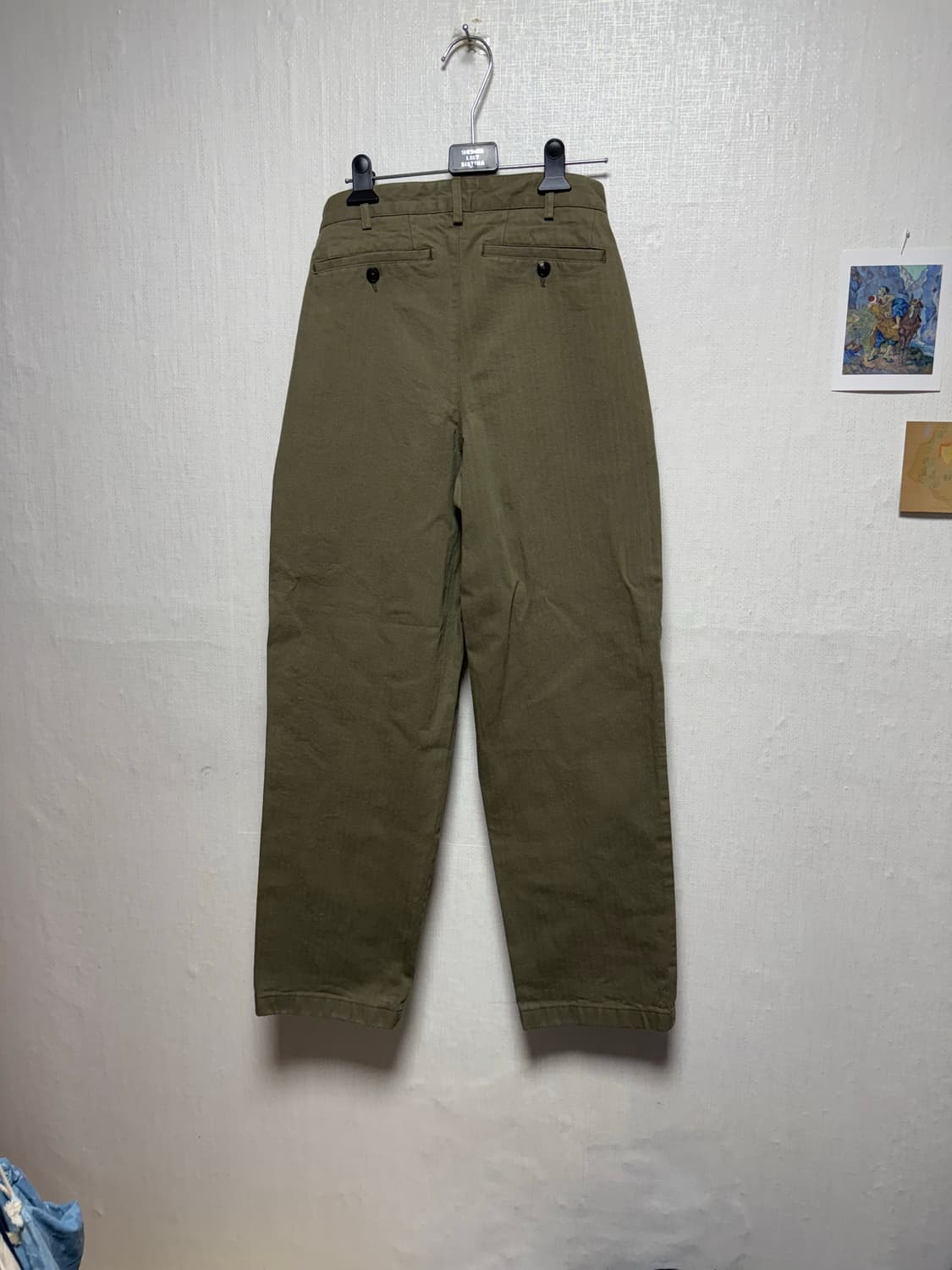 Noah 노아 트윌 올리브 더블 플리츠 팬츠 새제품 (26, 여성) 상품이미지5