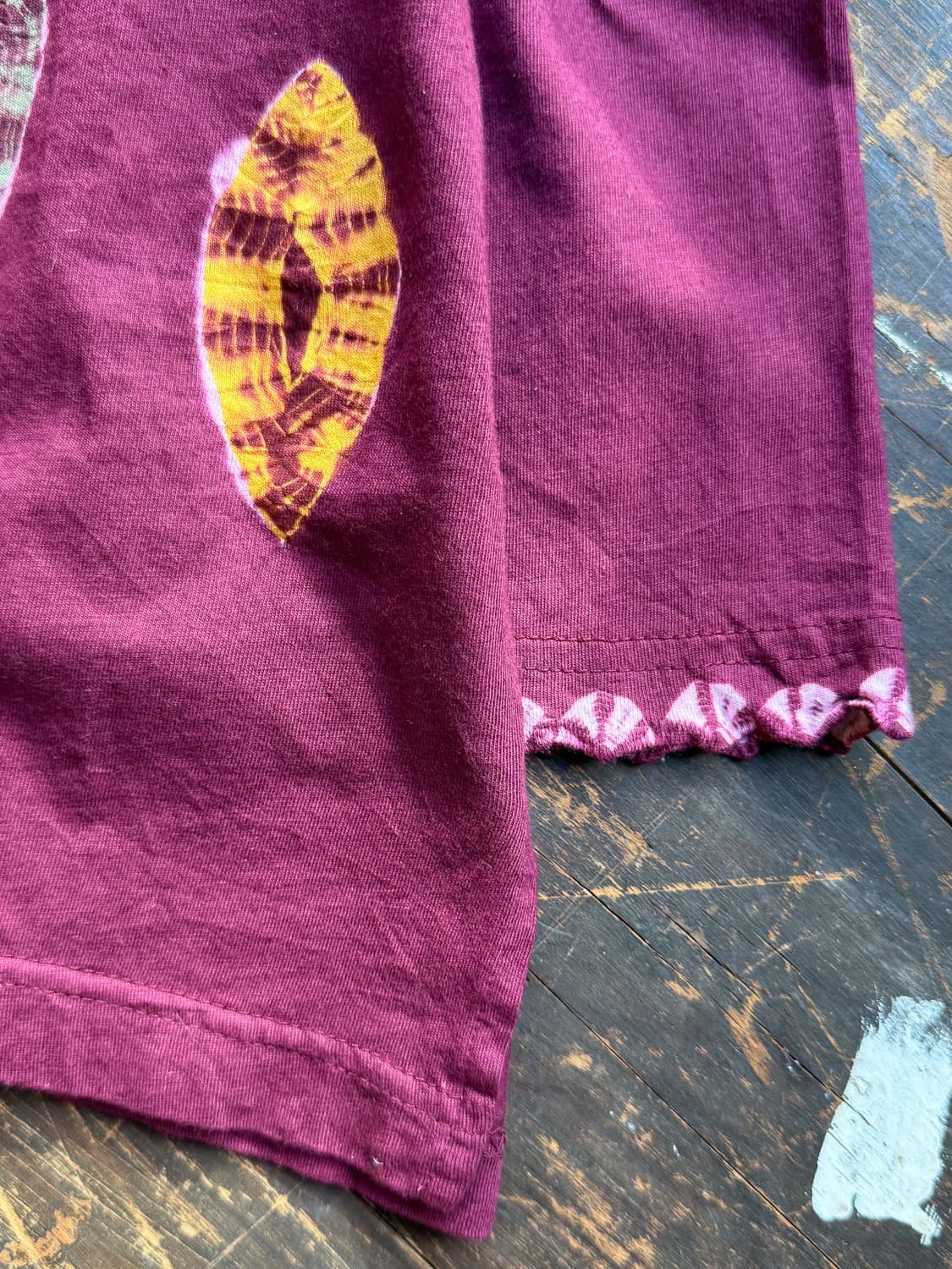 Burgundy Tie Dye Leaf Shirt 0009 상품이미지6