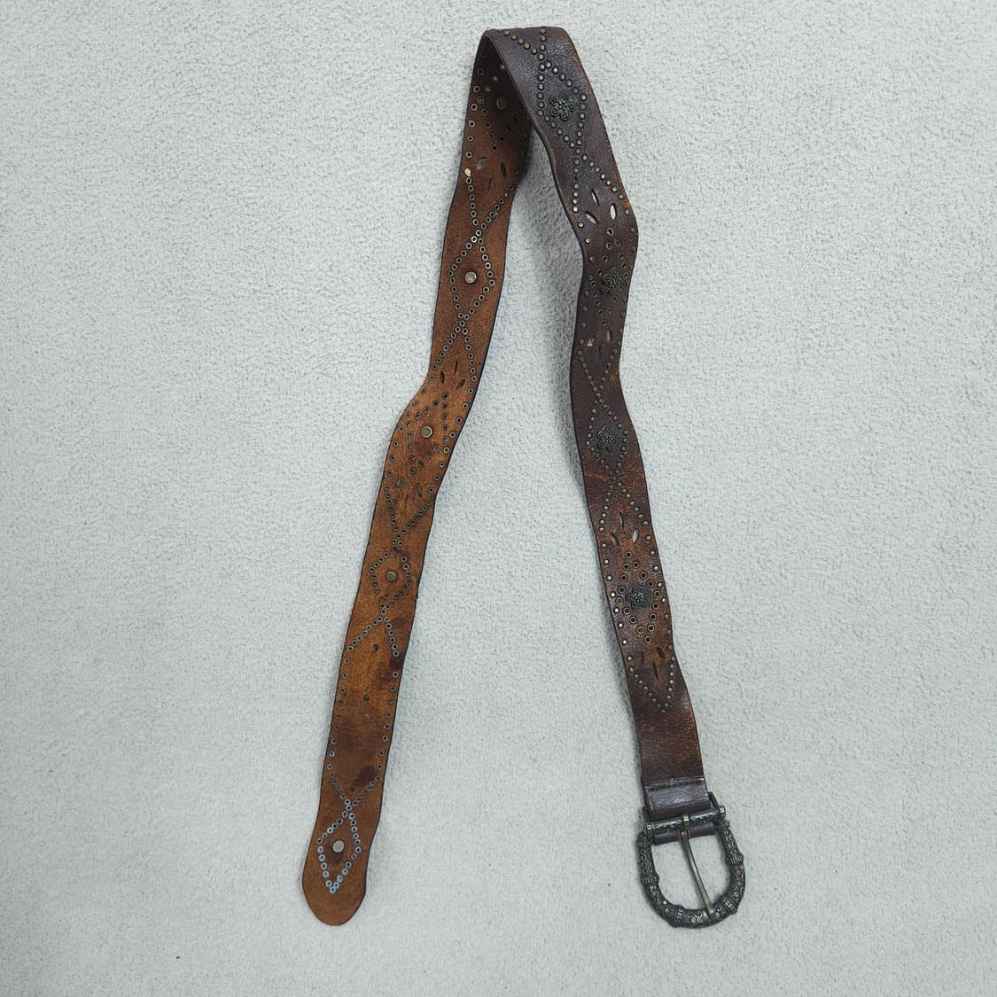 빈티지 스터드 레더 벨트 상품이미지2