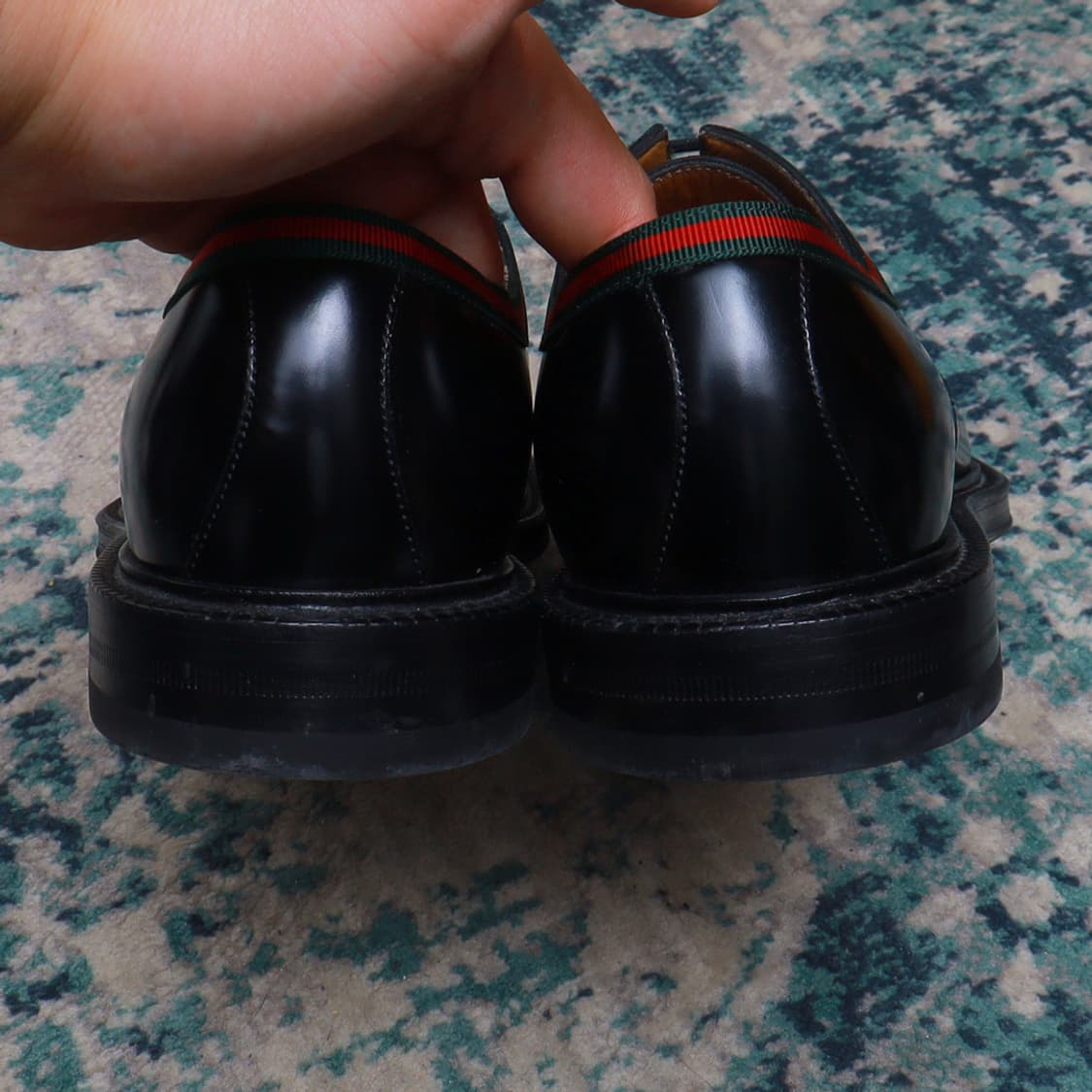 Gucci 구찌 웹 디테일 클래식 더비 구두 블랙 260정품 상품이미지3