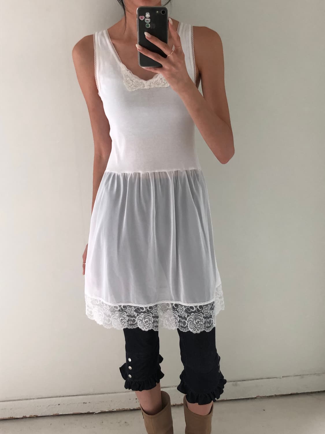 일본빈티지 슬립 레이어드 원피스 상품이미지2