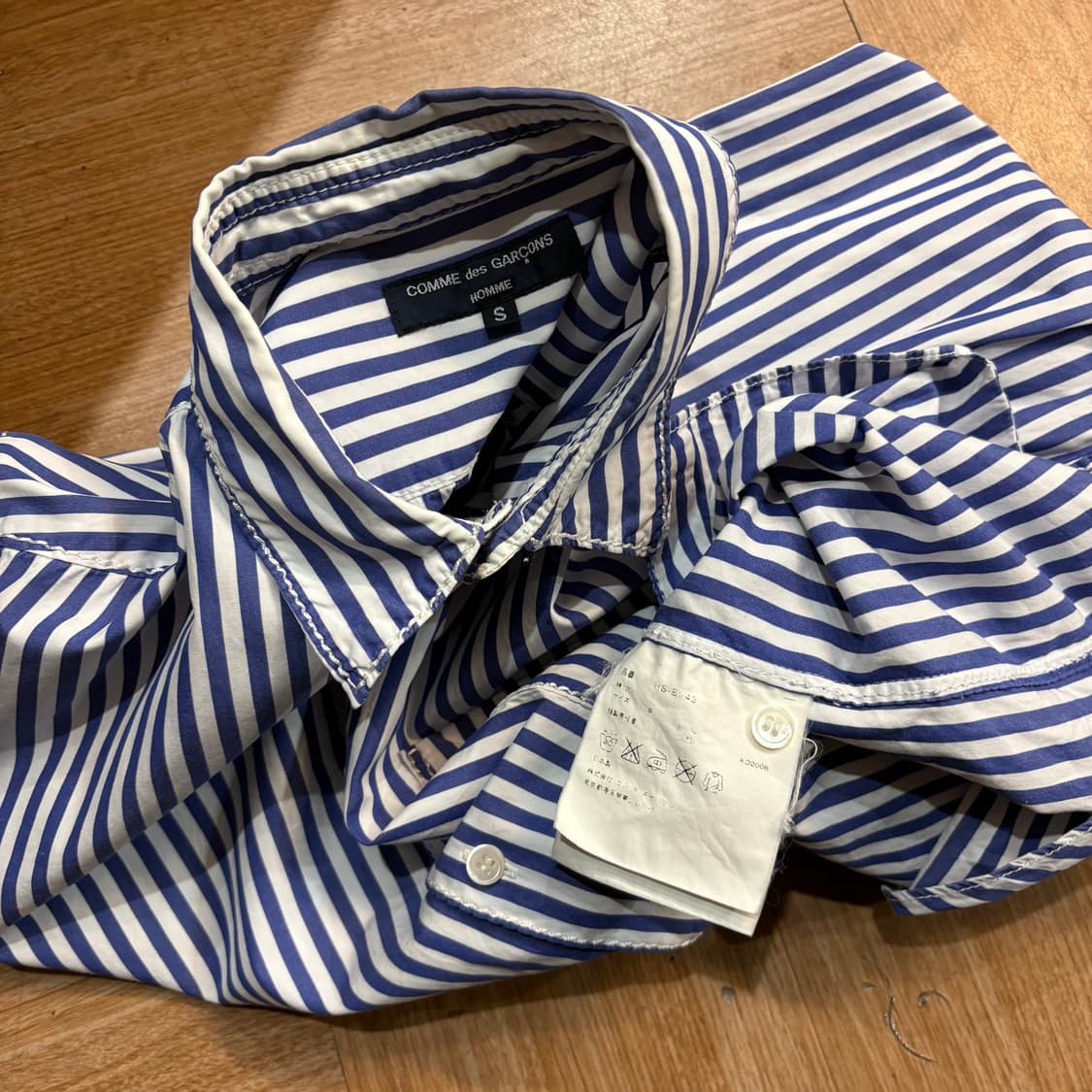 꼼데가르송 옴므 블루 스트라이프 & 화이트 스티치 셔츠 상품이미지10