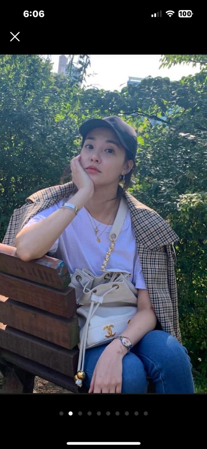 샤넬 정품 24k 골드볼 화이트 버킷백 금장 상품이미지2