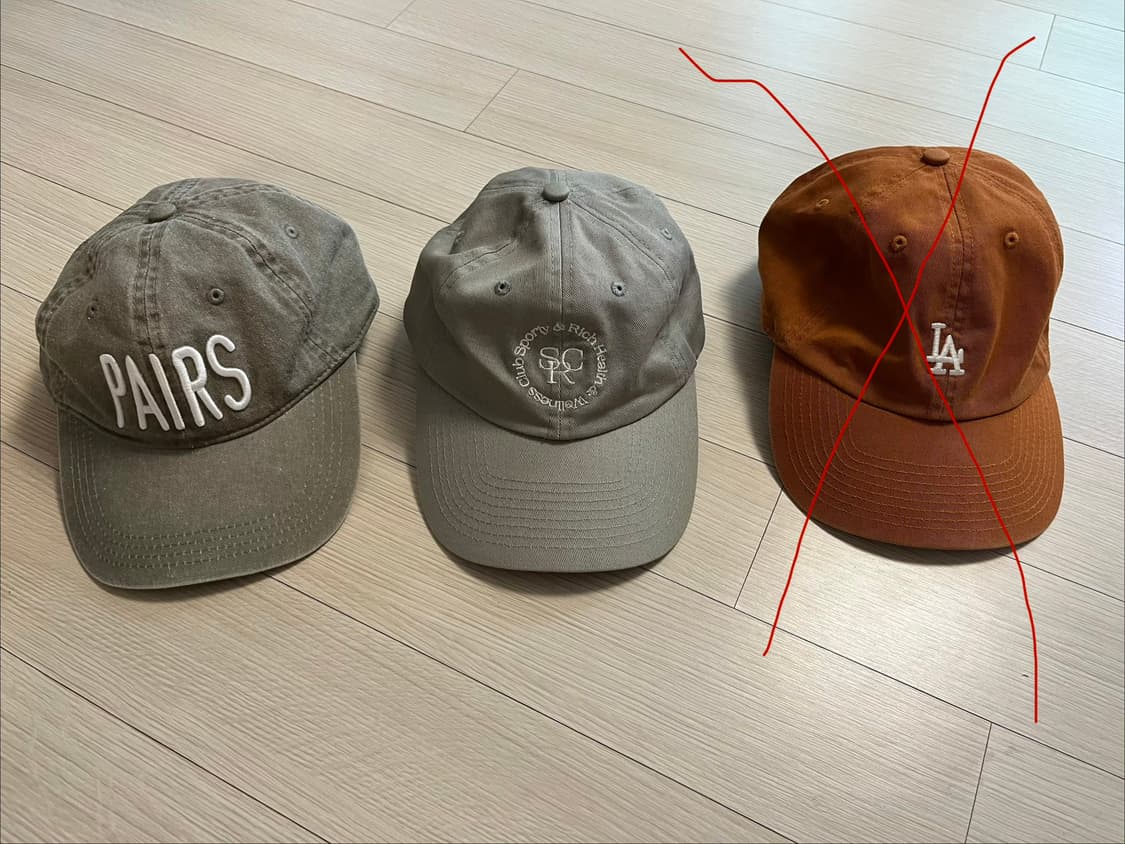 모자 3종 세트 PAIRS,Sporty&Rich,47,등등 상품이미지1
