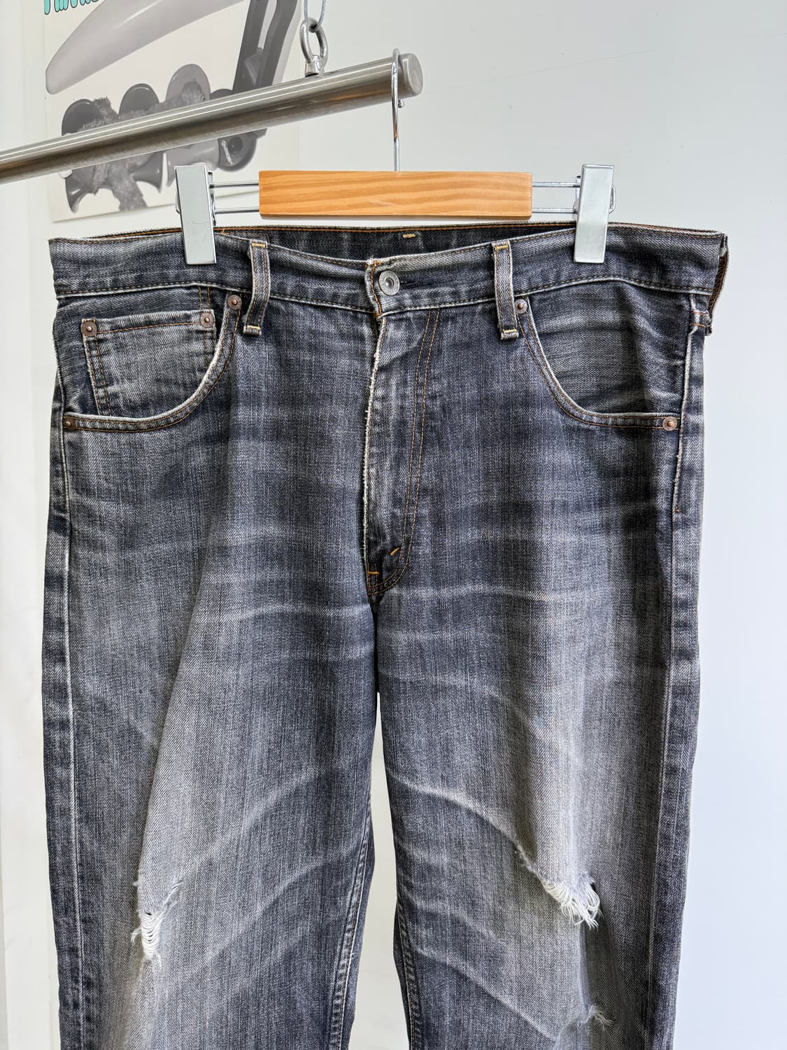 LEVIS 503 (Made in Japan) 흑청 데님 팬츠  상품이미지2