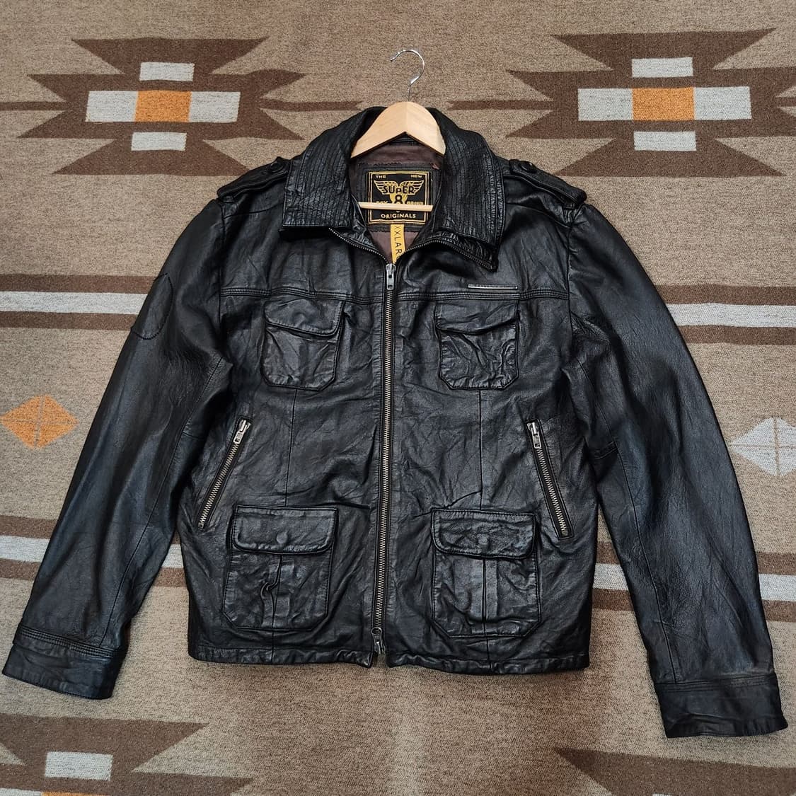슈퍼드라이 양가죽 바이커 자켓 XXL 베컴 상품이미지1