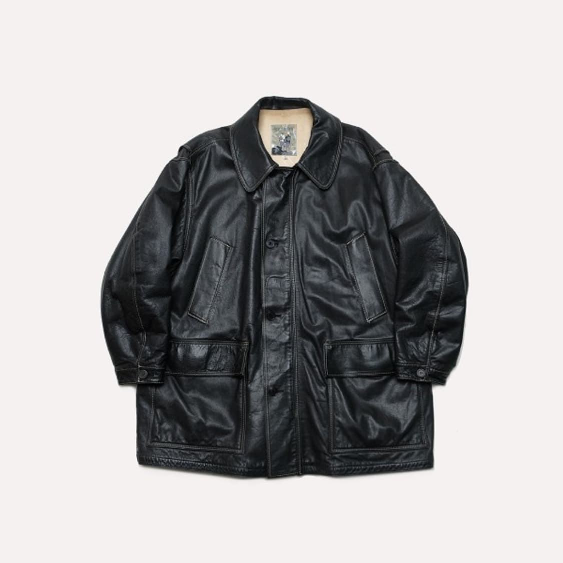 90s leather car coat 상품이미지1