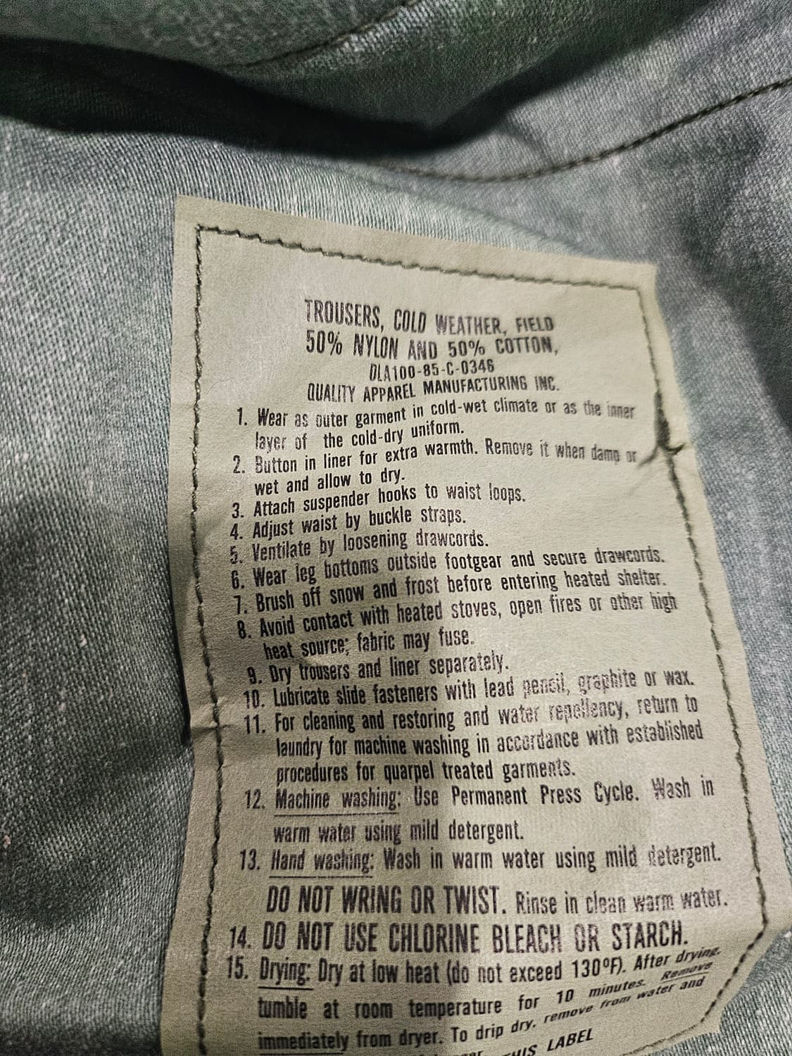 80s 미군오리지날 우드랜드 M65 팬츠 데드스탁 MR 상품이미지5