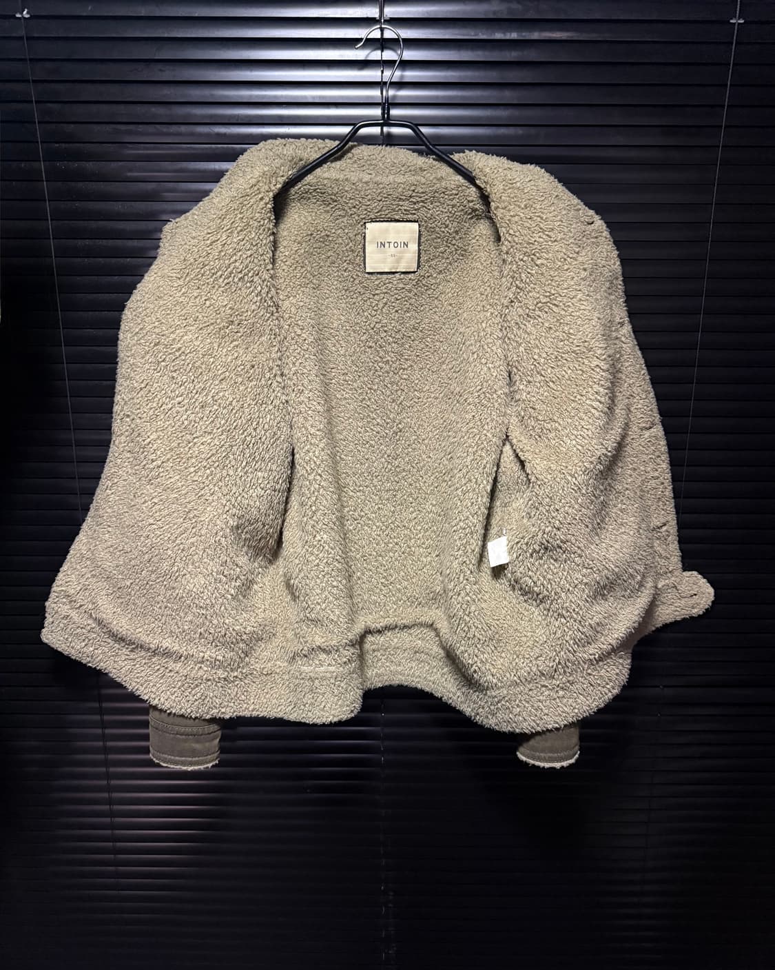 INTION 일본 레더 가죽 양털 쉐르파 트러커 워크자켓 95 M 브라운 상품이미지5