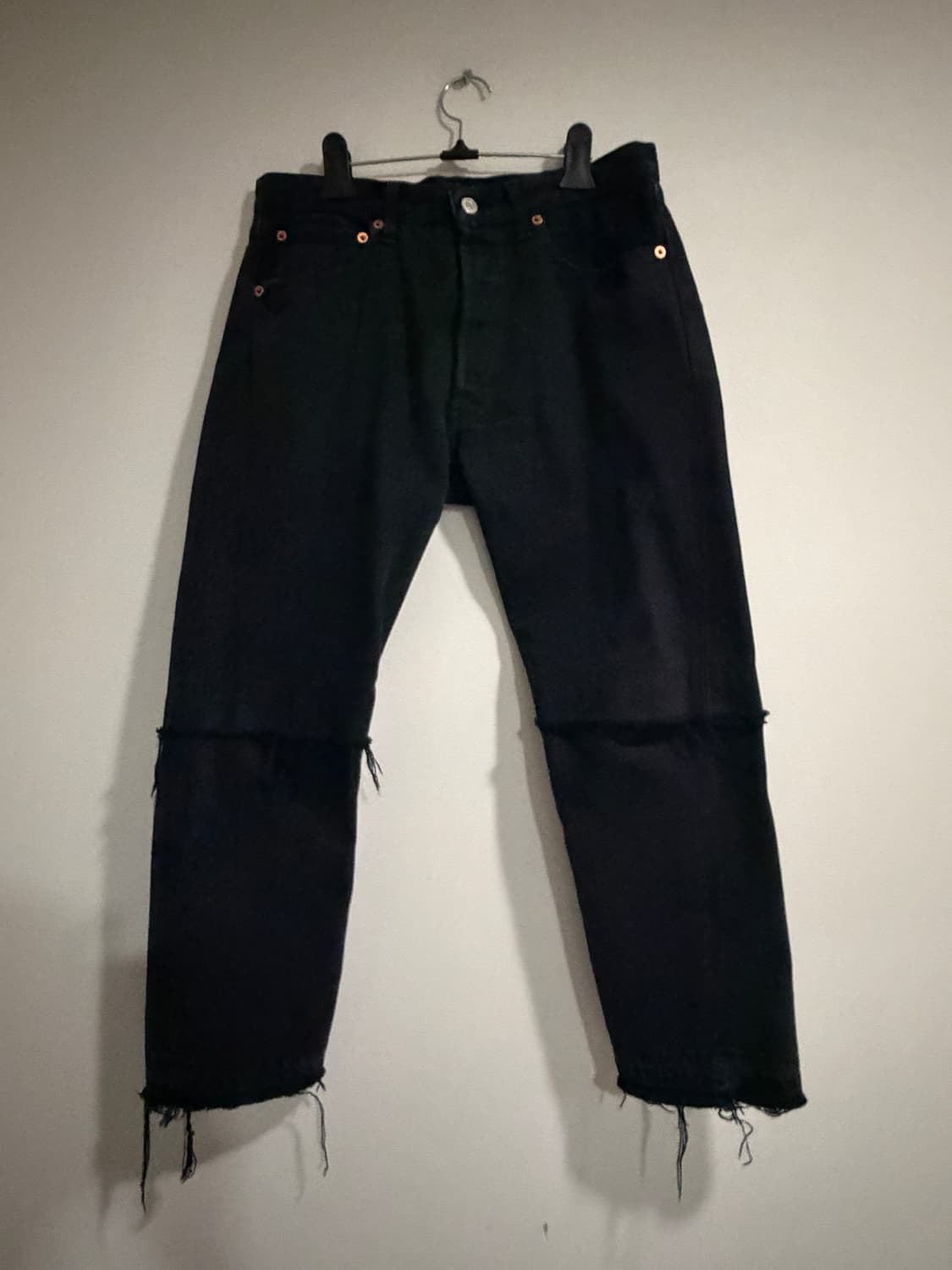 올드파크(Old Park)의 리메이크 블랙 데님 팬츠 상품이미지2