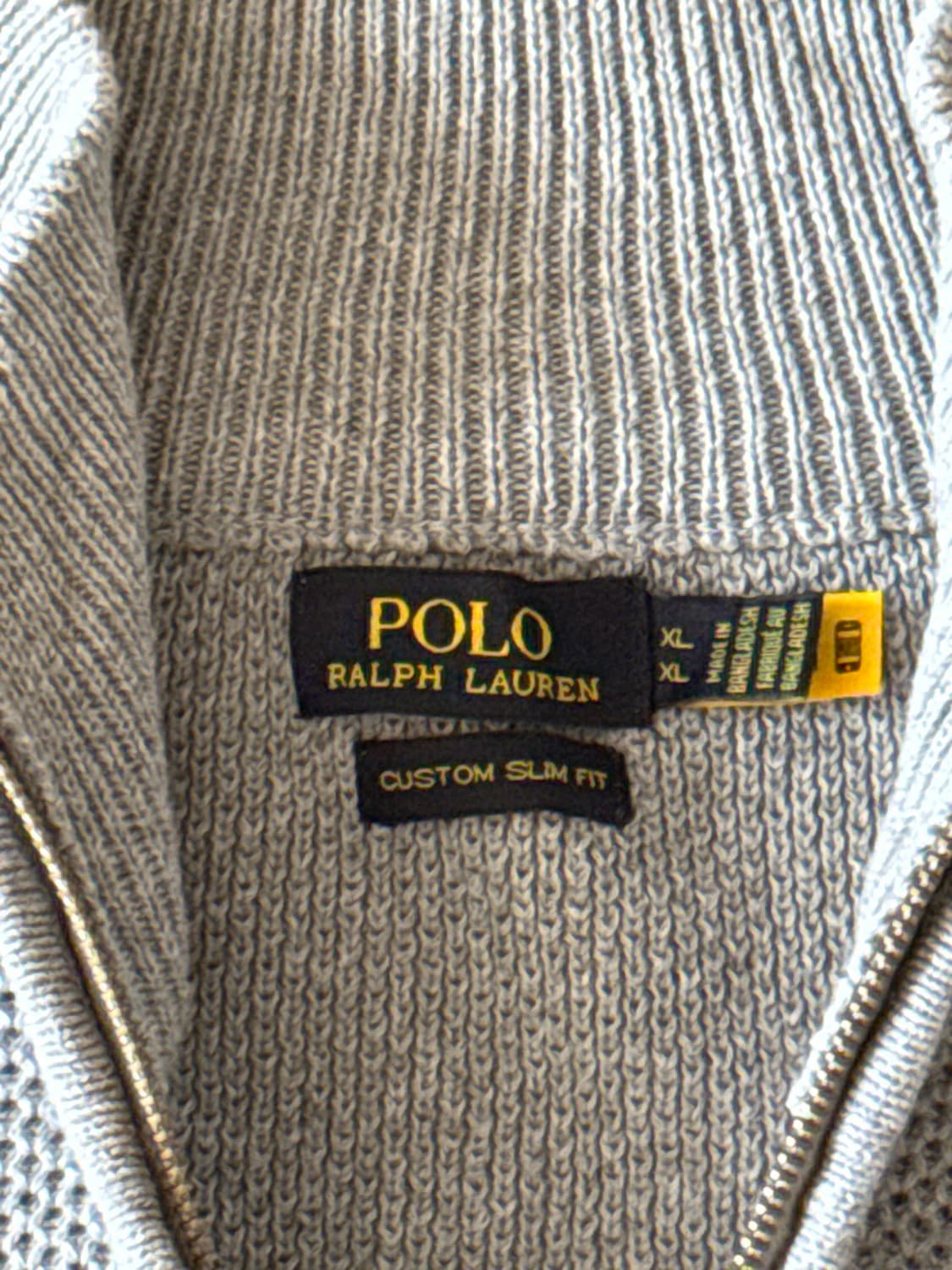 (정품) 폴로 랄프로렌 남성 하프집업 와플 니트 XL 회색 상품이미지3