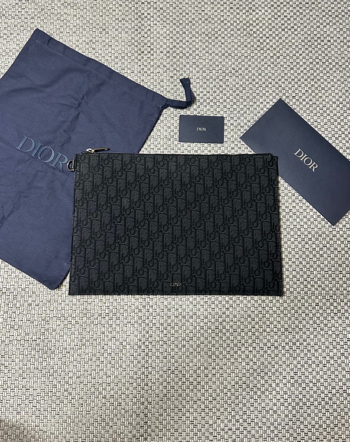 [공홈/새상품급] 디올 오블리크 자카드 파우치 클러치 A4 블랙 상품이미지1