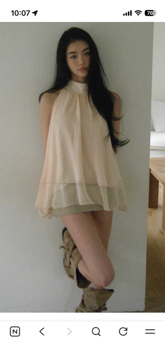 씨어 seer melted heart blouse_peach beige 상품이미지3