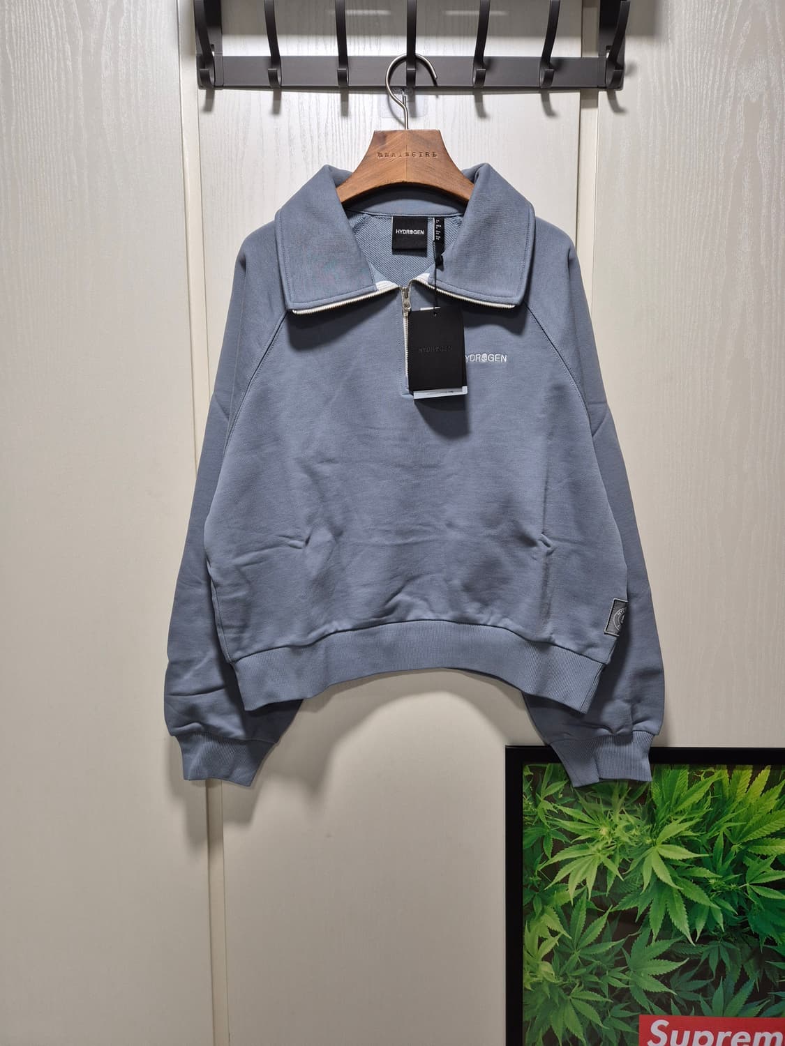 (세일)(새상품)하이드로겐 집업 맨투맨 블루 상품이미지1