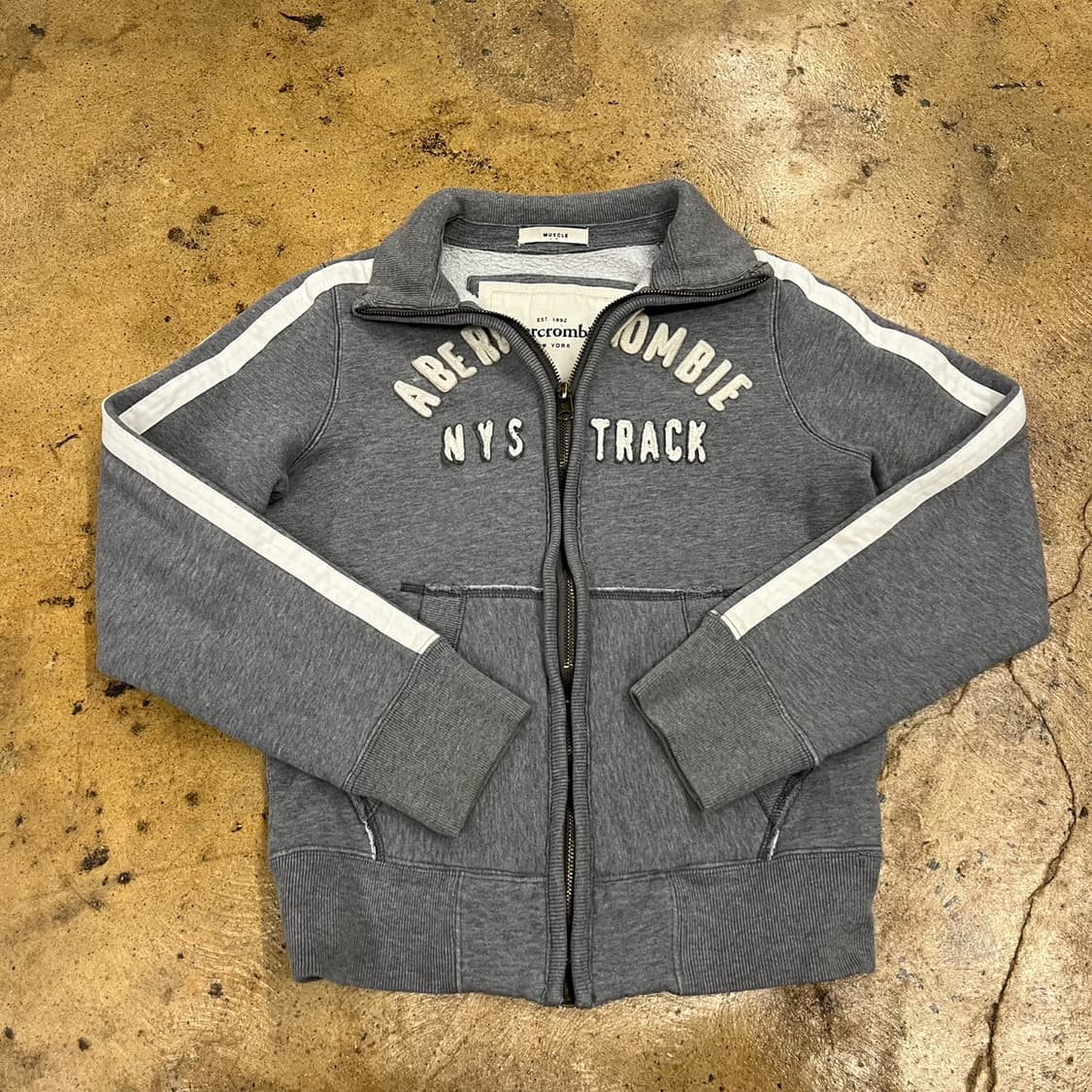 아베크롬비 그레이 트랙탑 면 코튼 집업  상품이미지2