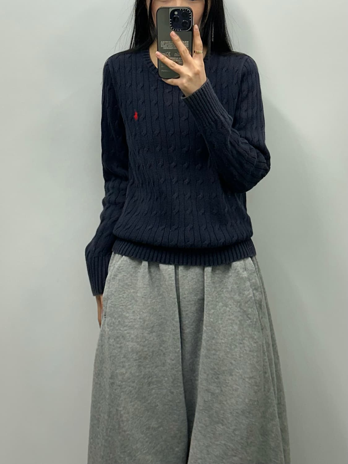 폴로 랄프로렌 신형 네이비 꽈배기 니트 상품이미지1