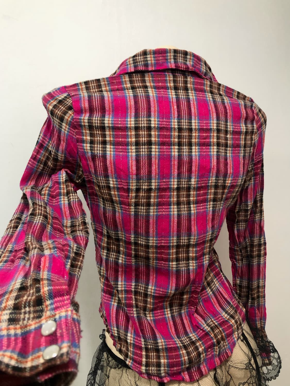 glitter hot pink check shirt 상품이미지4